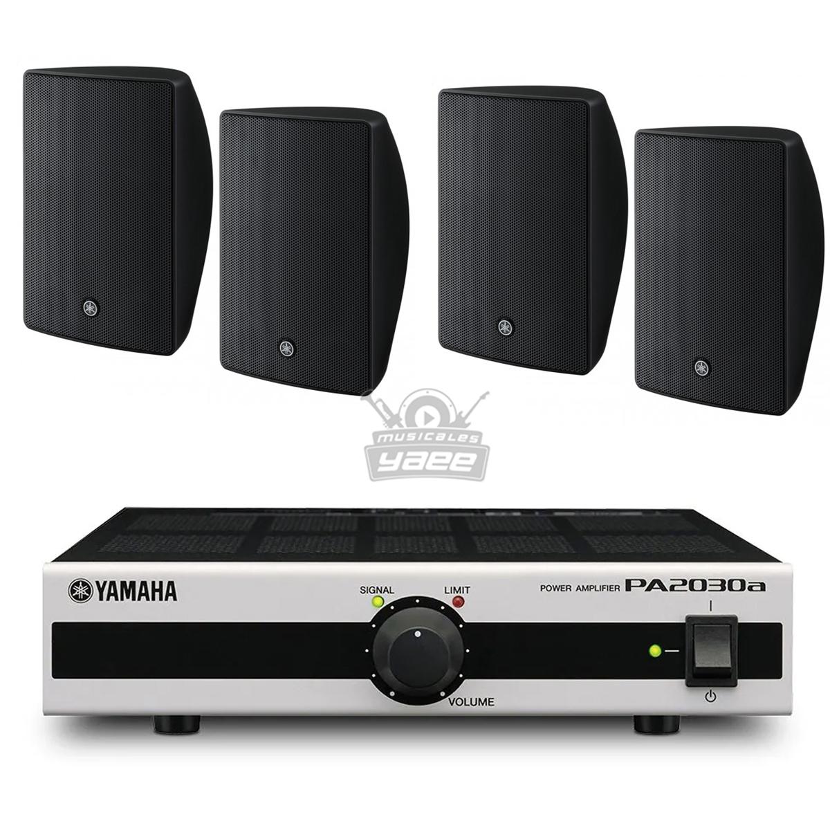 Paquete de audio Yamaha PRO Incluye MA2030A Y 4 Bocinas VXS5 negro